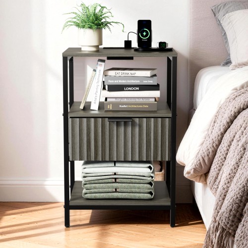 Bedside table with charging - table,