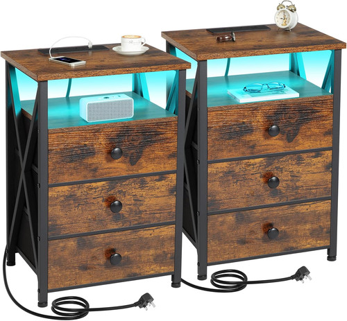 Bedside table set with - bedside,