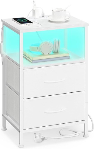 Bedside table with charging - with,