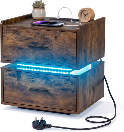Led bedside table - bedside, with