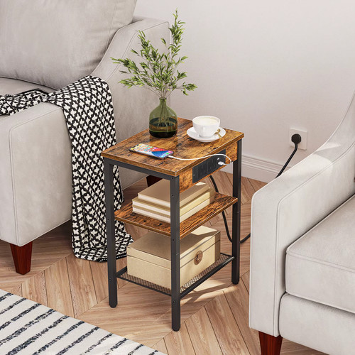 Side table with charging - with,