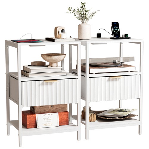 2pcs bedside table - 2pcs, drawers