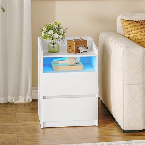 White bedside table - table, 2