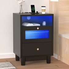 Black Bedside Table with
