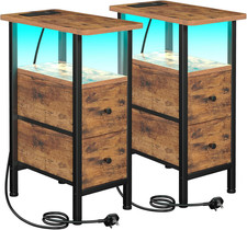 Slim Bedside Table Set of 2