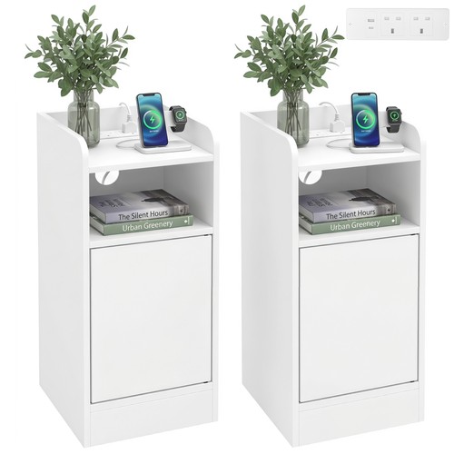 Homcom slim bedside table set - slim,