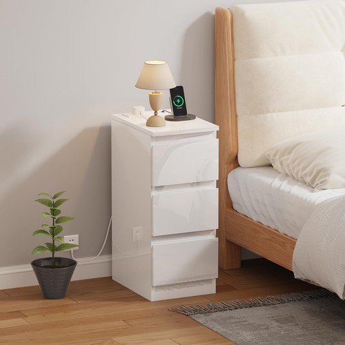 Slim bedside table - table, drawers